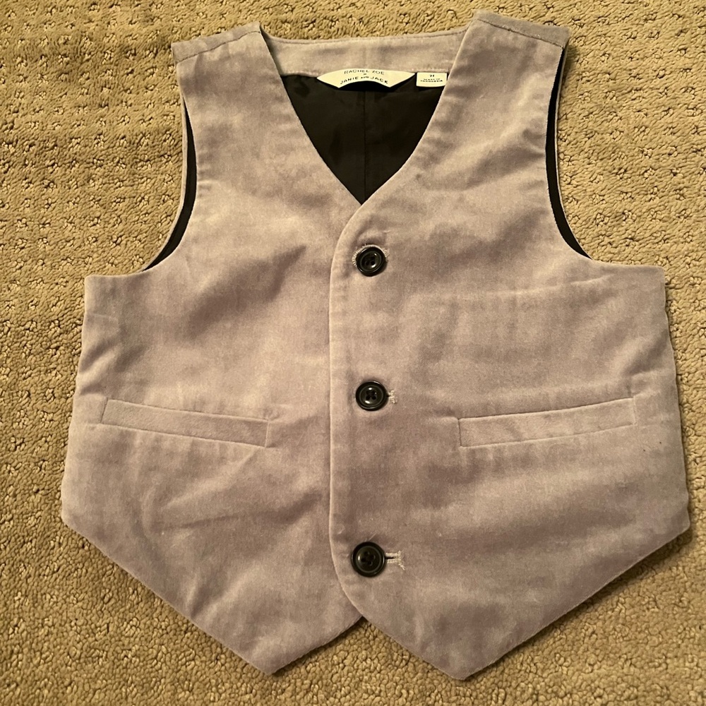 Rachel Zoe x Janie and Jack Grey Velvet Vest (Size 2)